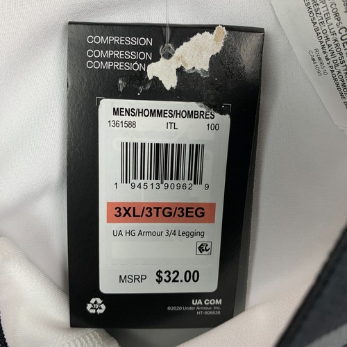 🚨NEW! Under Armour Legging 3XL Heat Gear White 3/4 Legging - 第 6/7 張圖片