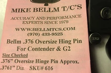 Bellm .376 Oversized hinge Pin T/C Contender G2 Improves Function and Accuracy