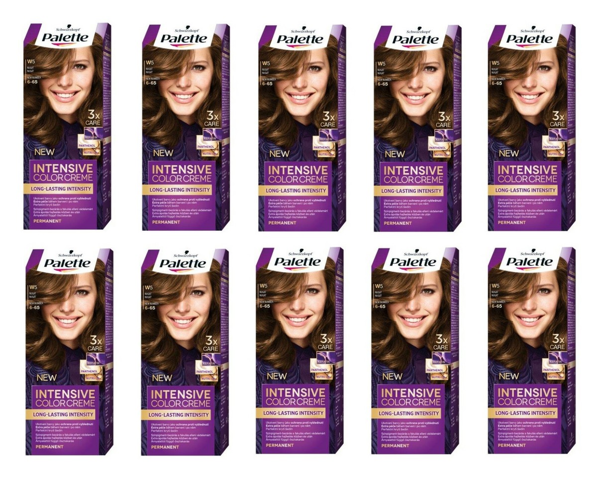 10x Palette Intensive Color Cream 6-65 (W5) Nougat Permanent Hair