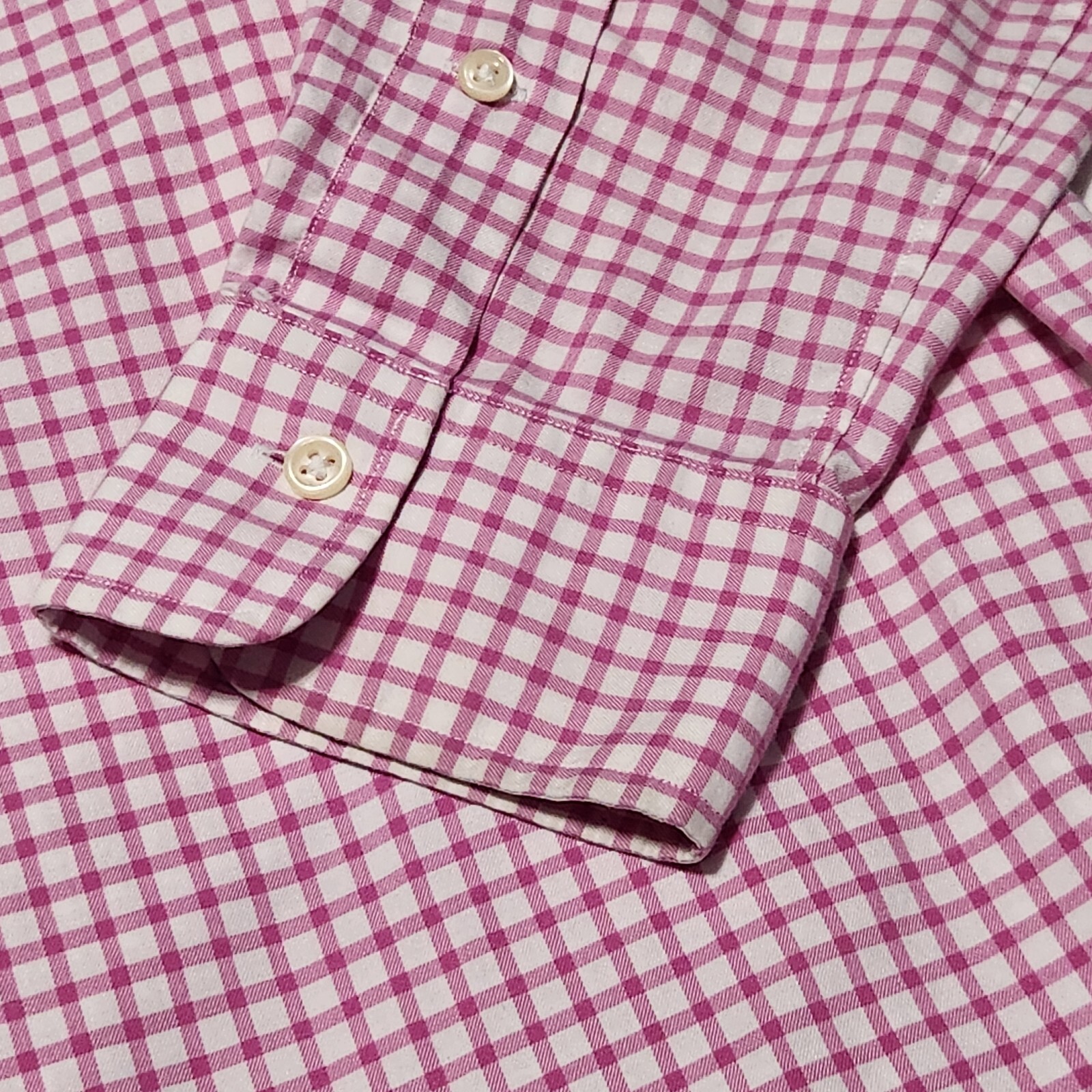 Polo Ralph Lauren manica lunga rosa check camicia gingham uomo large blu pony
