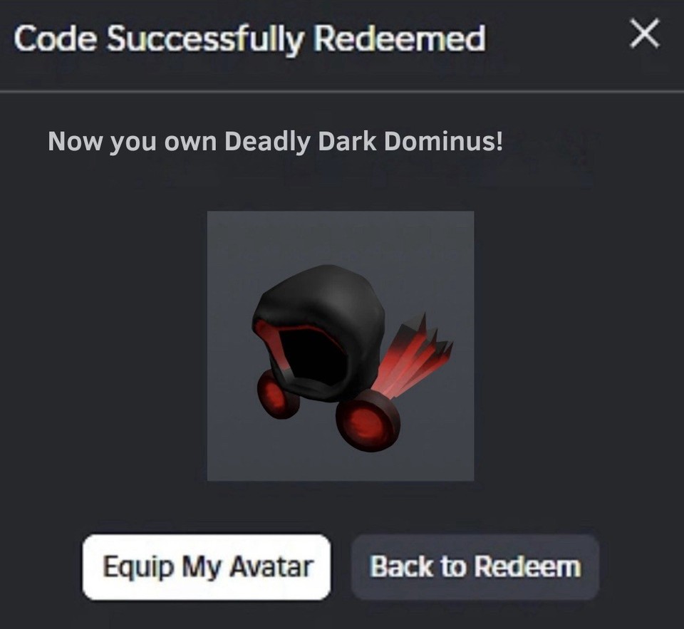 Robl0x | Deadly Dark Dominus OG Hat DDD Chaser - SUPER RARE Toy Code ...