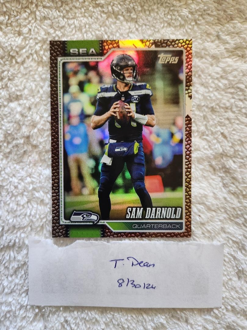Sam Darnold 2026 Topps Flagship Leather Footballs NFL Card #141