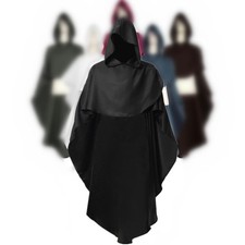 Medieva Men's Hooded Poncho Cape Gothic Women's Pullover Halloween Fancy Dress