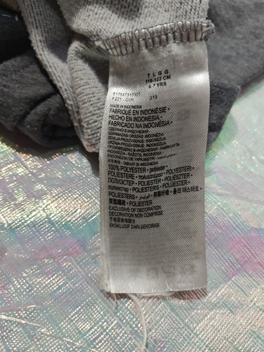 Nike Hoodie Kids Size 7/L Heathered Gray Dri-Fit Sweatshirt Just Do It - Picture 6 of 7