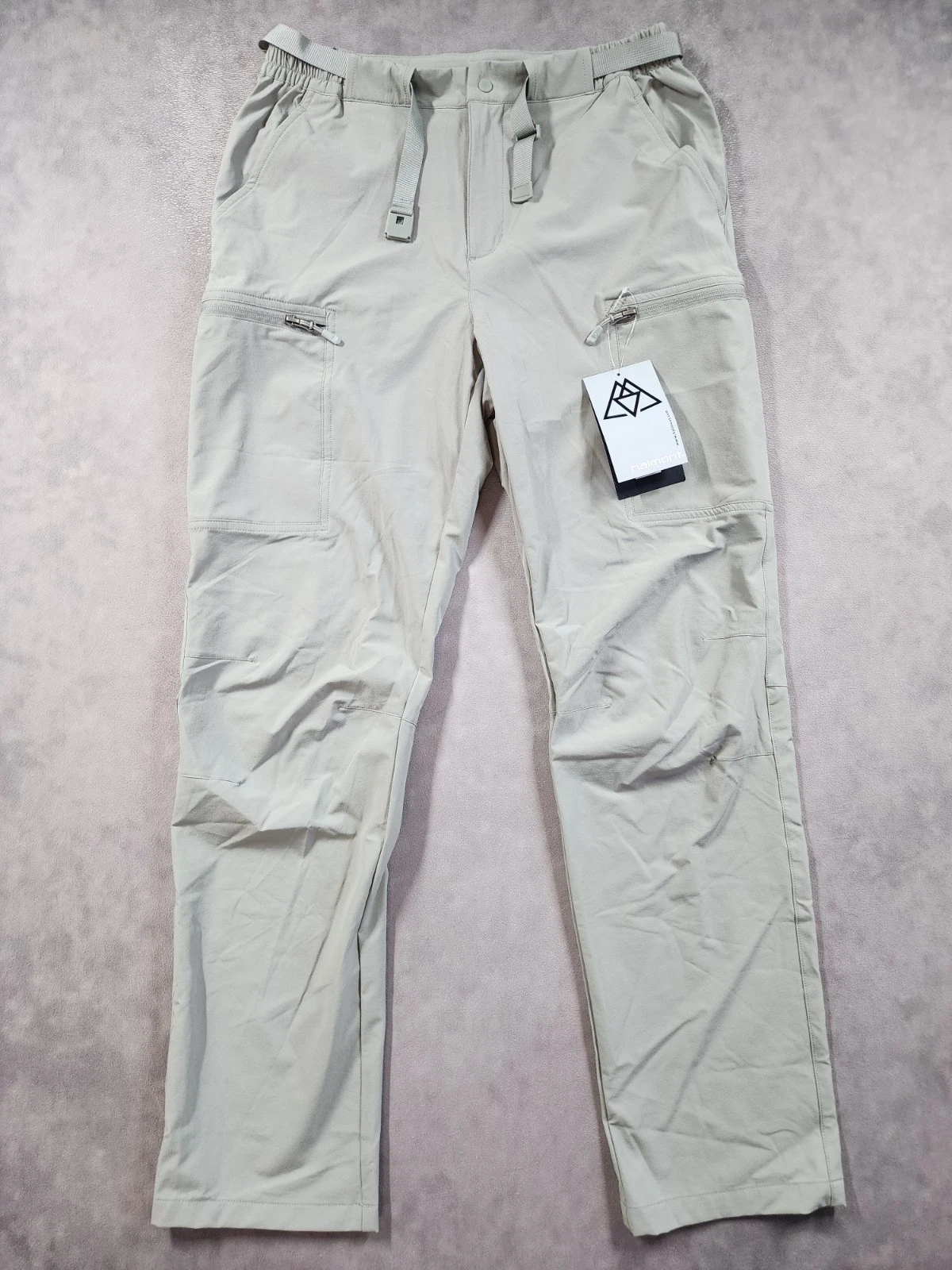 Haimont Pants Men Small Gray Stretch Cargo Adjustable Waist Outdoor Hiking NWT