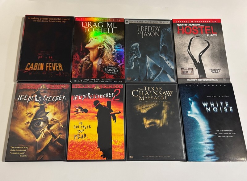 2000's Horror Movie 8 DVD Lot Hostel TCM Jeepers Creepers Cabin Fever