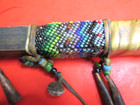 NATIVE AMERICAN BEADED PIPE LEATHER DROPS BELLS CONES ANTIQUE SW INDIAN ANTIQUE — photo 10