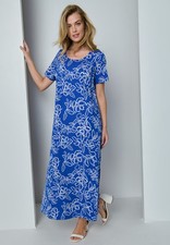 Jessica London Women's Plus Size Stretch Cotton T-Shirt Maxi Dress