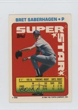 1990 Super Star Sticker Back Cards Bret Saberhagen Wade Boggs ( 8; 324) HOF 1mc0