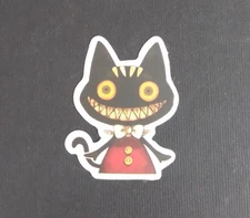 Crazy Cat With Sharp Teeth Cat Sticker 2.25" x 1.75" (K)