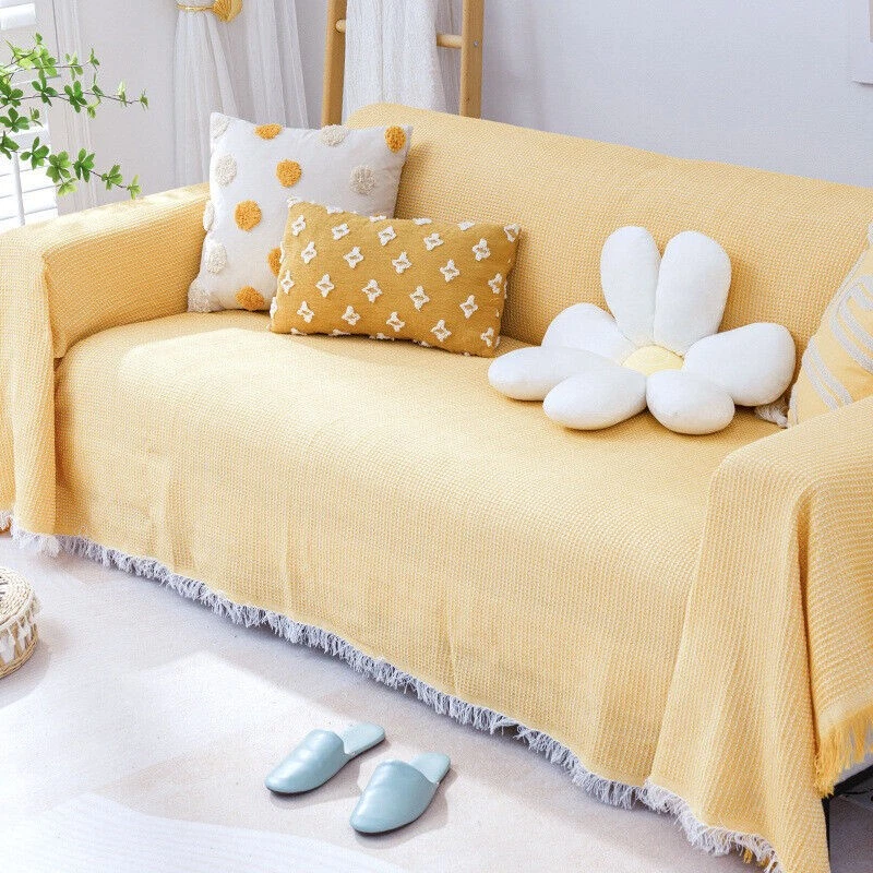 Non-Slip Sofa Cover Cotton Blend Couch Protector – Soft Washable Throw - Image 2 of 4