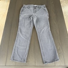 Carhartt Carpenter Pants Youth Boys 10 32x28 Gray Hammer Pocket Workwear