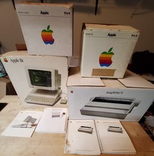 Vintage Working Apple IIc Computer W/ Directions,Stand, Monitor, Image Writer II