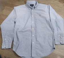 EUC Ralph Lauren Polo Boys 16 Blue Button Down Shirt Long Sleeve Cotton BL22