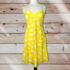 R2 Garnet Hill Dress Yellow Flower 4 Sundress Women's