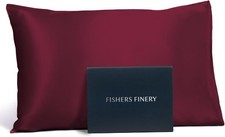 25mm 100 Pure Mulberry Silk Pillowcase, Queen, Red