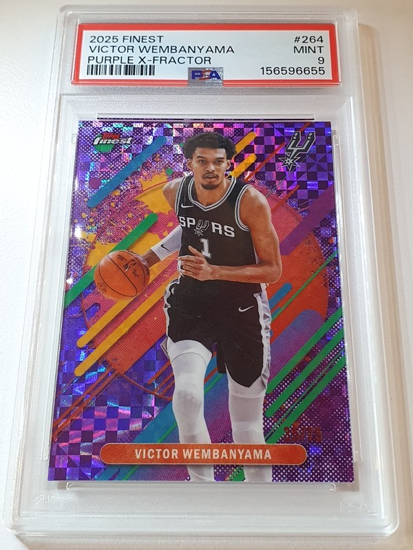 2025 Topps Finest Victor Wembanyama RARE PURPLE X-Fractor /75 - PSA 9 (POP 2)