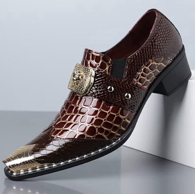 New Oxford Leather Two Tone  Wingtip Brogue Dress Shoes For Men 12