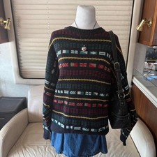 Vintage grandpa preppy oversized 90's sweater