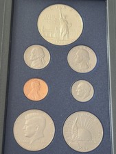 1986-S U.S. Mint Prestige 7 Coin Proof Set, 90% Silver Liberty Dollar  Box & COA