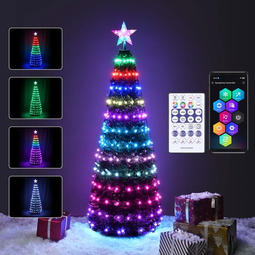 5Ft Christmas Tree Decoration Light with 205 LED Bluetooth APP Remote Control