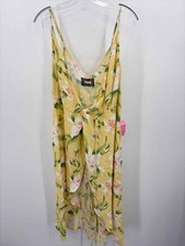 Pre-Owned Reformation Yellow Size Small Floral Wrap Hi-Low Sleeveless Dress