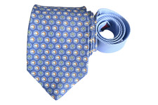 TOMMY HILFIGER MEN'S TIE BLUE/FISH PATTERN WIDTH: 3.5/8" LENGTH: 57"