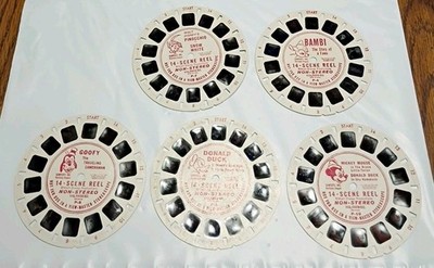 5 Vtg SAWYERS Inc. Scene REELS Disney Goofy D Duck Mickey Mouse Bambi Pinocchio