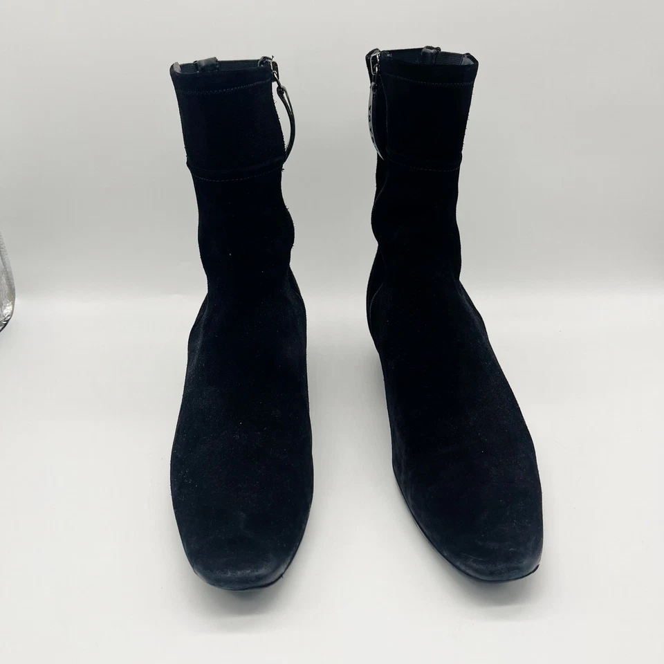 Botas Chelsea de gamuza Prada con cremallera de cuero talla 40 negras Foto 4 de 4