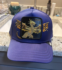 Goorin Bros Blue Snapback Hat, Adjustable Dragon Patch, One Size
