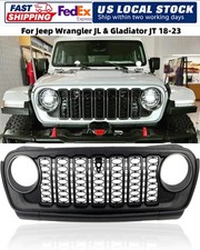 Matte Black Grille W Camera Hole For Jeep Wrangler Jl Gladiator Jt 18-23 Matte Black Grille W Camera Hole For Jeep Wrangler Jl Gladiator Jt 18-23