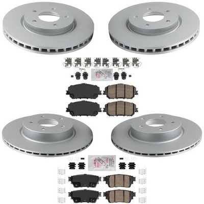 Front Rear Coated Disc Brake Rotors Pads for Nissan Rogue 2021 2023 2024 2026