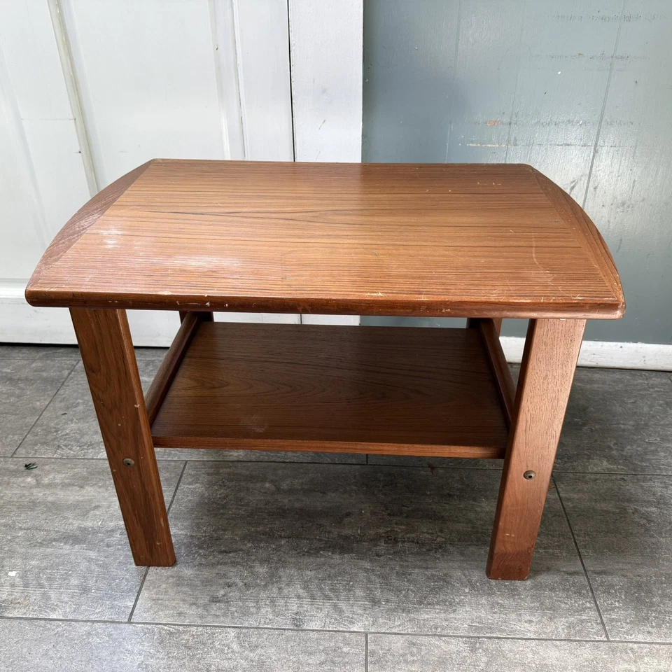 "Mesa auxiliar danesa Mid Century moderna de teca BRDR FURBO 26x18x18"" LEER Foto 4 de 4