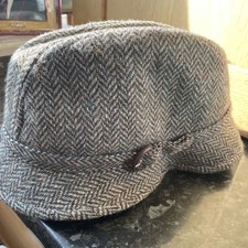 Dunn & Co Vintage Tweed Trilby Pure British Wool Label Size 7 Silk Lining Marks