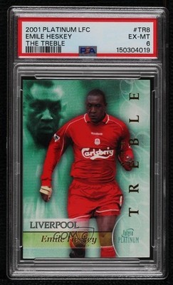 2000-01 Futera Platinum The Treble Liverpool 34/250 Emile Heskey #TR8 0cp0