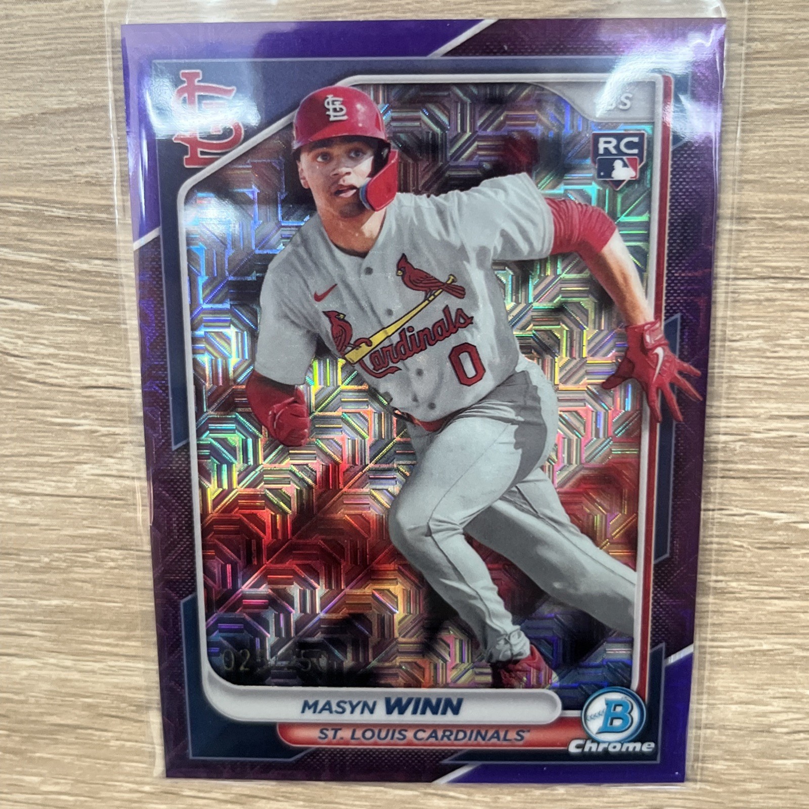 2024 Bowman Chrome - Masyn Winn #61 Purple Mojo Refractor 25/250 (RC)