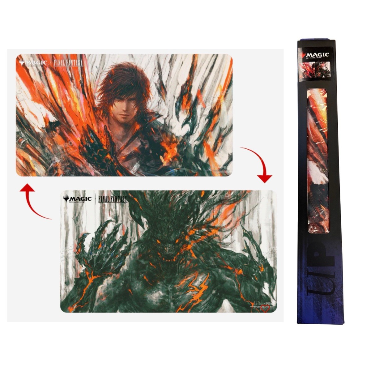 final fantasy mtg mats CLIVE AND IFRIT FINAL FANTASY DOUBLE-SIDED PLAY MAT PLAYMAT ULTRA PRO MTG  NEW