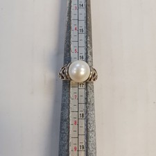 Sterling Silver Pearl Ring 925 Size 6