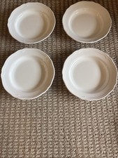 Ikea 17208 Sweden Set Of 4 White Scalloped Pasta/Dinner Bowls 10 1/2"