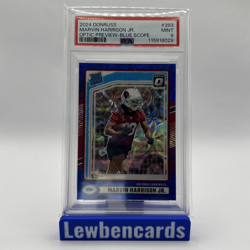 Marvin Harrison Jr. 2024 Panini Donruss #393 Optic Preview-Blue Scope PSA 9