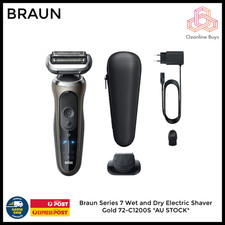 Braun Series 7 Wet and Dry Electric Shaver Gold 72-C1200S *AU STOCK*