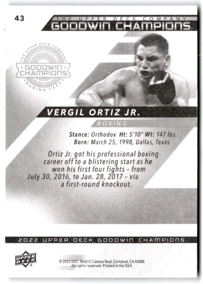 GWGカード 2022 Upper Deck Goodwin Champions #43 Vergil Ortiz Jr. card | eBay