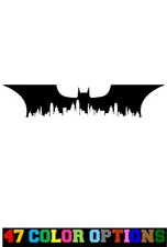 Vinyl Decal Truck Car Sticker Laptop - Dc Comics Batman Symbol Gotham Skyline