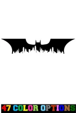 Vinyl Decal Truck Car Sticker Laptop - DC Comics Batman Symbol Gotham Skyline