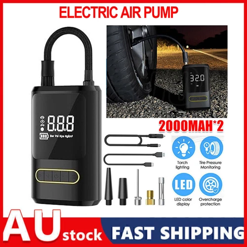 Cordless Car Air Pump Compressor Digital Tyre Inflator Electric Portable Pump - Picture 1 of 11