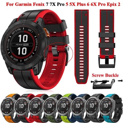 Silicone Watch Straps Fit For Gar-min Fe-nix 7/7X 6X/6Pro 5X/5Plus Ep-ix Gen 2