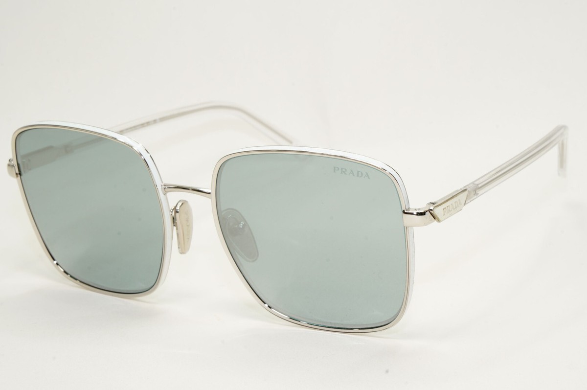 Prada Sunglasses Silver Mirror Large Square Oversized PR55YS SPR