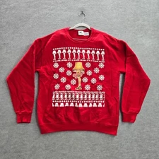 A Christmas Story Men Ugly Sweatshirt Large Red Leg Lamp Fair Isle Logo Xmas
