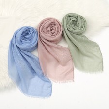 Sequins Cotton Viscose Hijab Scarf Glitter Muslim Woman Turban Shawls and Wraps