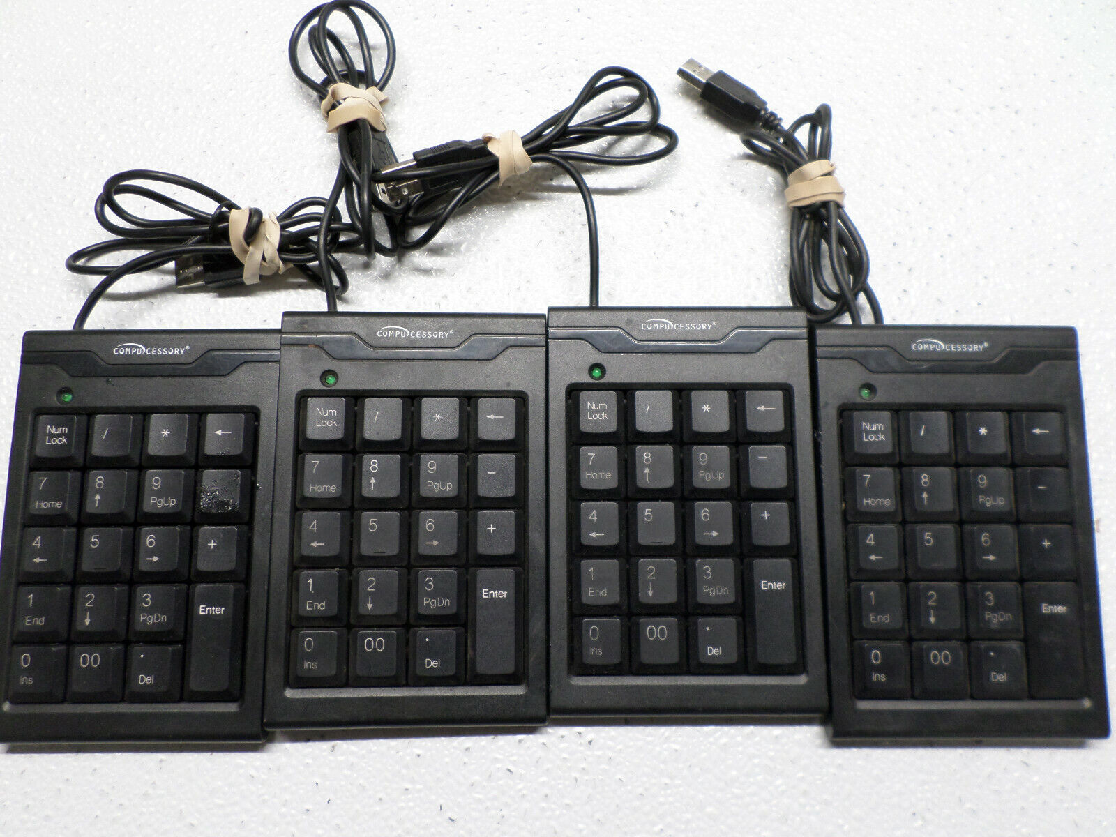 Lot of 4 Compucessory USB keypad, black, CCS 34222, 20 key